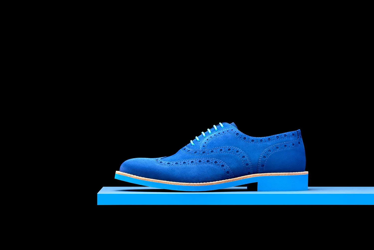 Mens Blue Suede Wingtip Dress Shoes