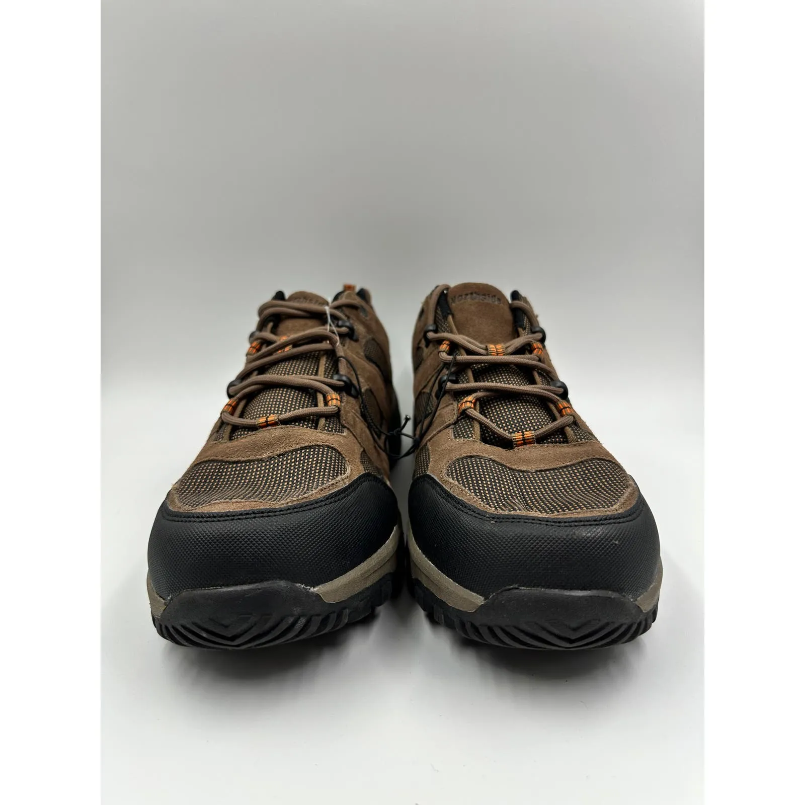 Men's Size 13, Low Top Brown & Black Hikers w/ Synthetic Rugged Toe Caps