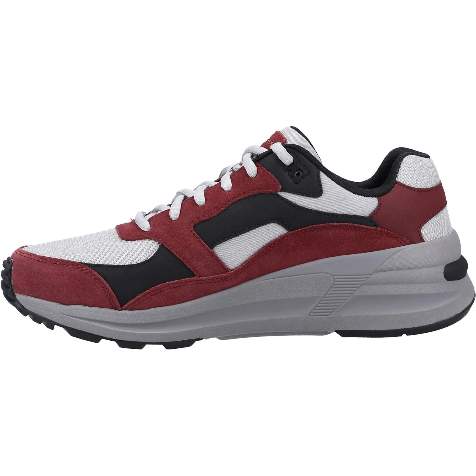 Men's Wide Fit Skechers 237200 Global Jogger Trainers - Burgundy