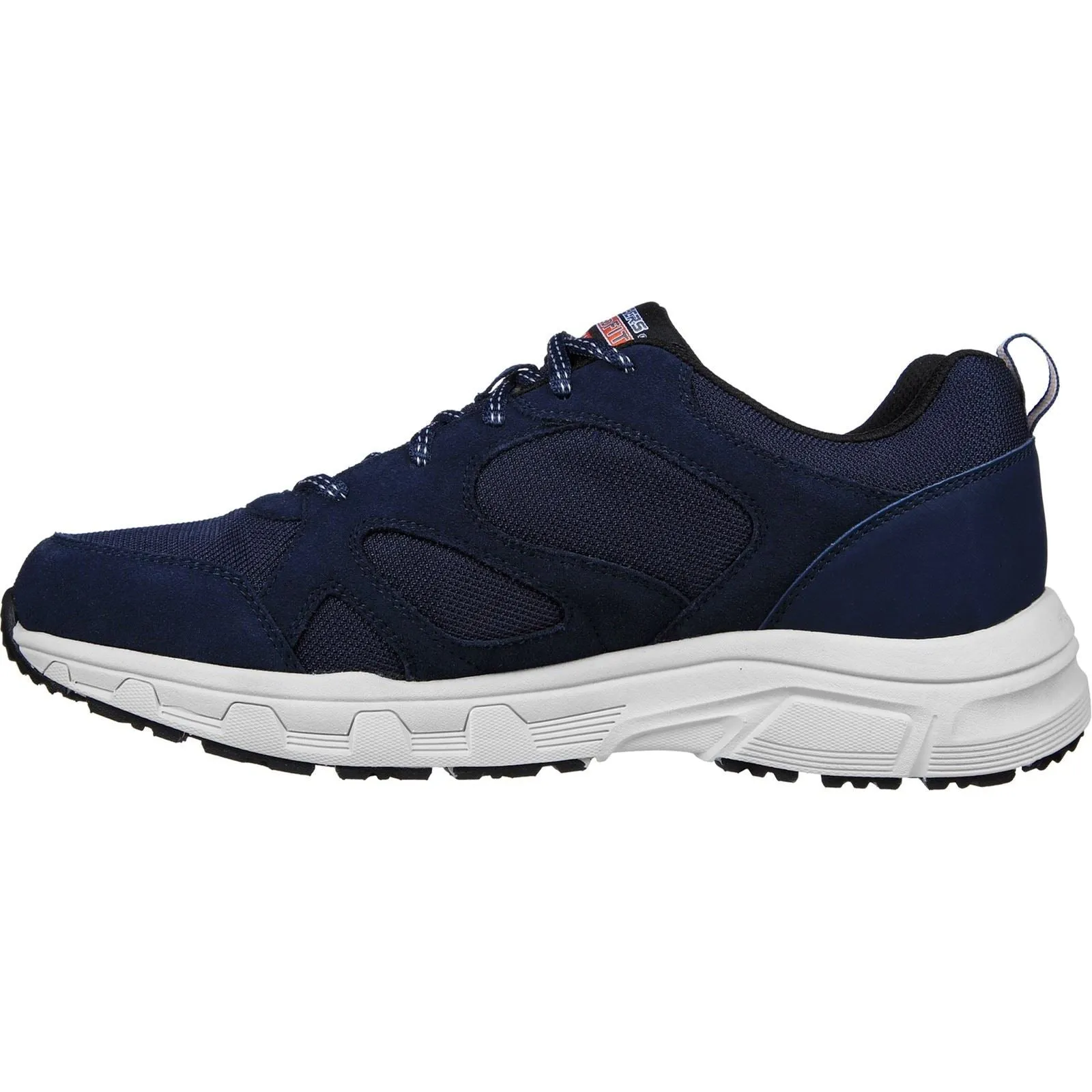 Men's Wide Fit Skechers 237348 Oak Canyon Sunfair Trekking Low Cut Trainers - Navy/Orange