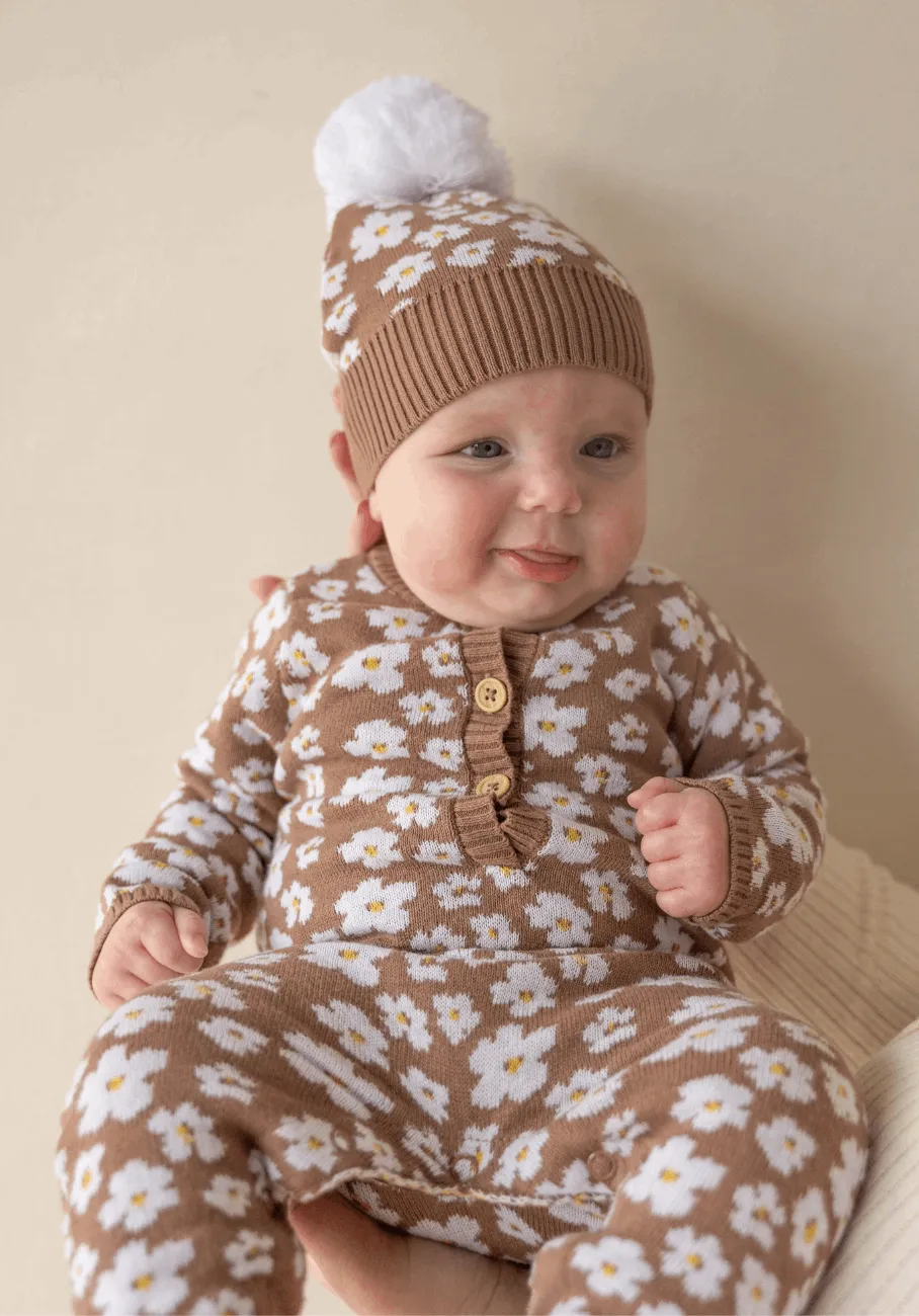 Miann & Co Baby - Long Sleeve Knitted Jumpsuit - Flora