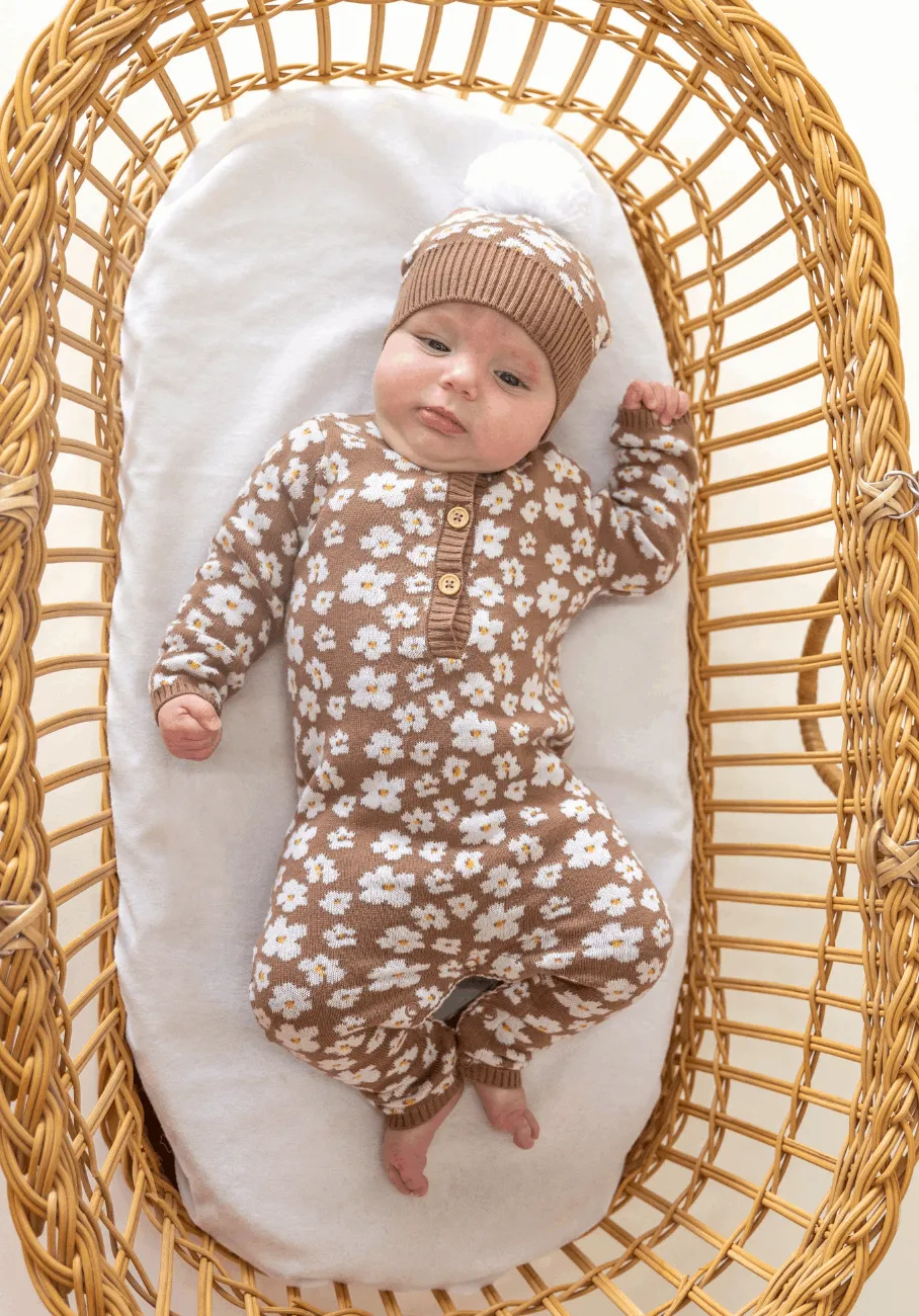 Miann & Co Baby - Long Sleeve Knitted Jumpsuit - Flora