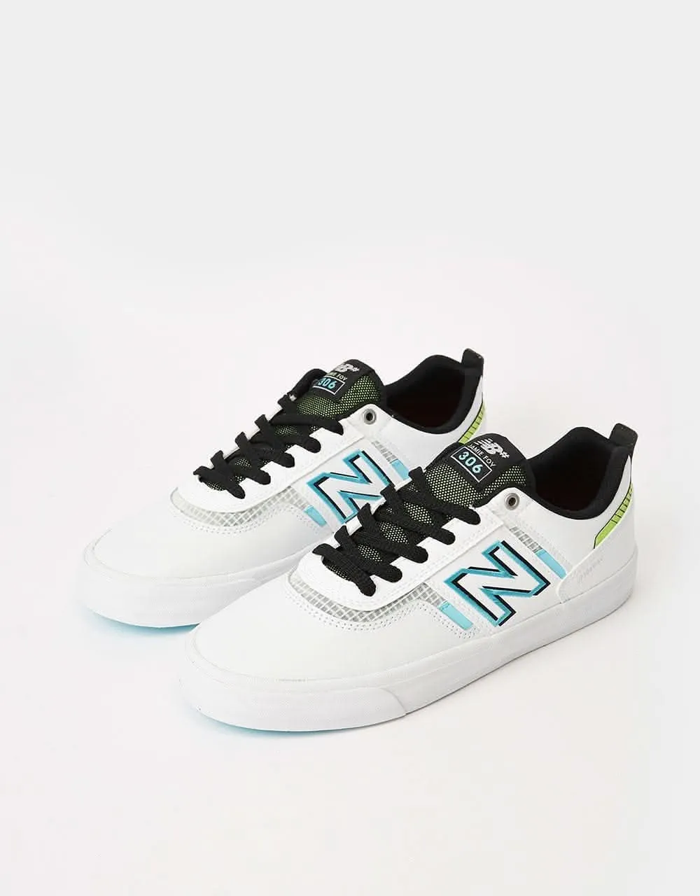 New Balance Numeric Jamie Foy 306 Skate Shoes - White/Baby Blue