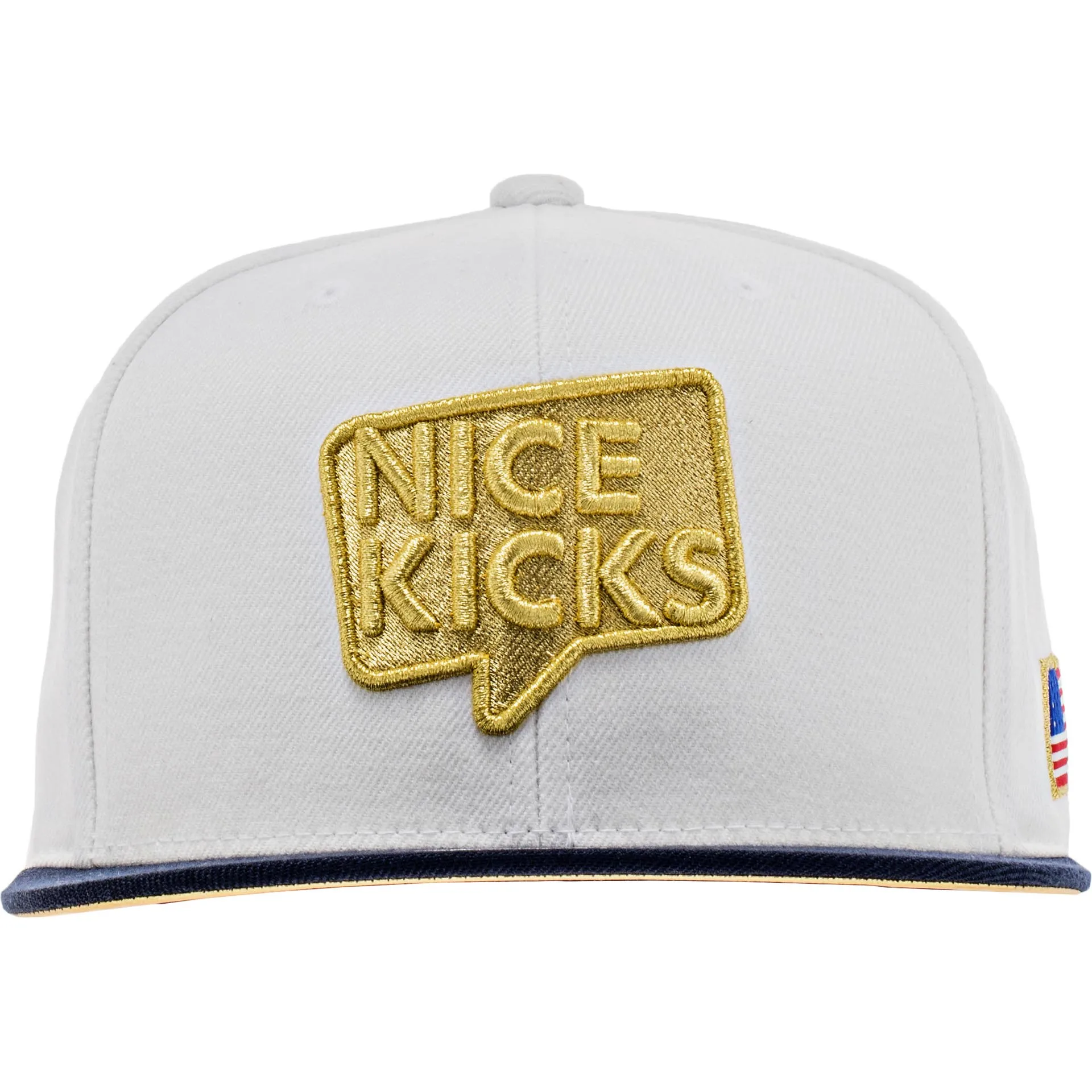 Nice Kicks X Mitchell & Ness "USA" Snapback Men's Hat - White/Gold