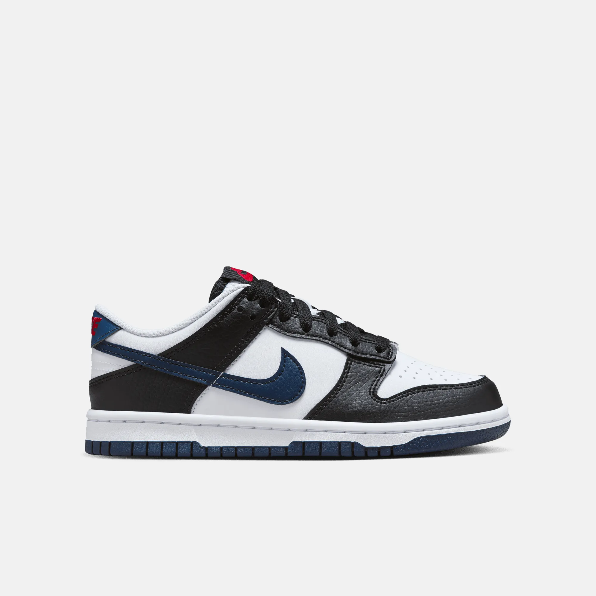 Nike Big Kids' Dunk Low Black White Midnight Navy (GS)