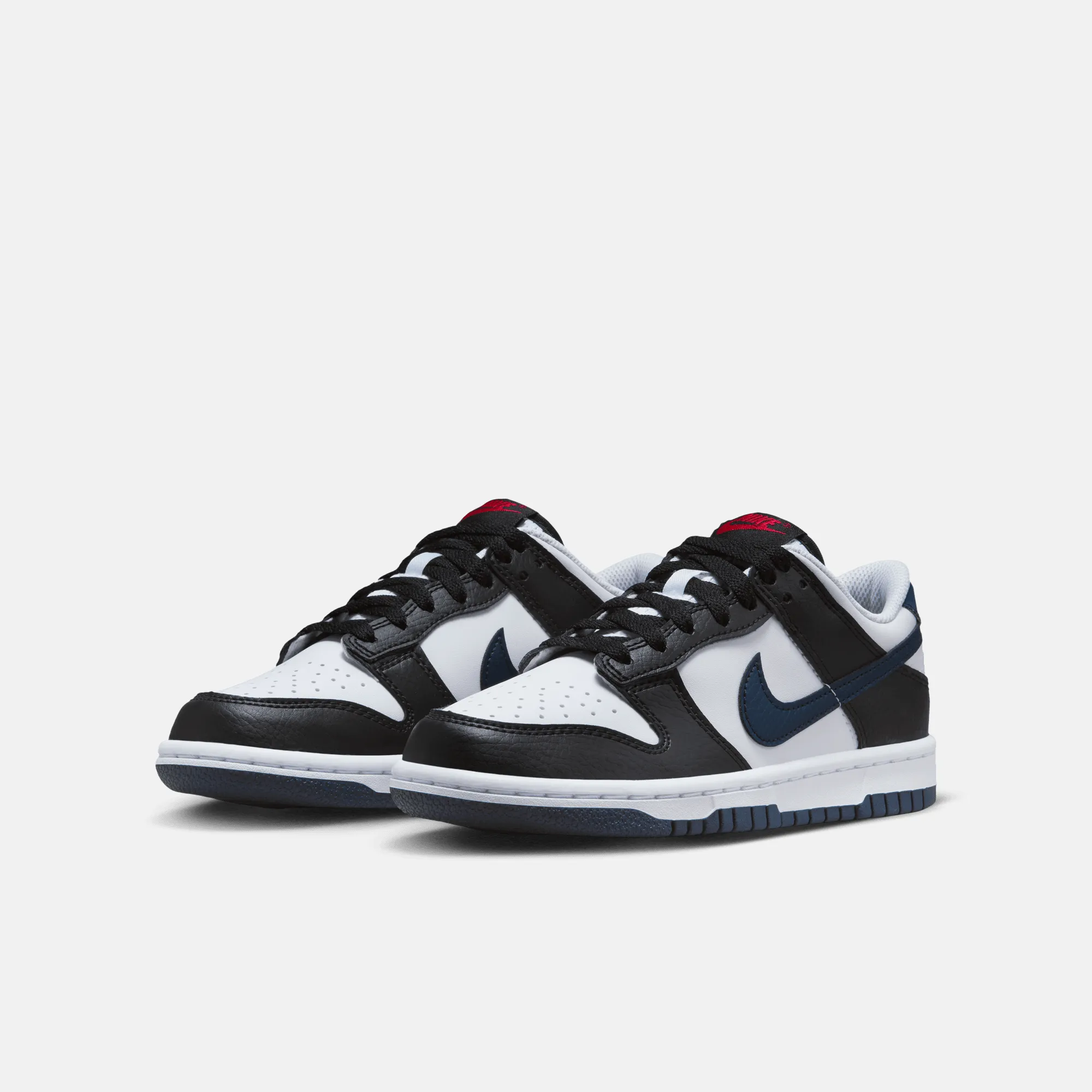 Nike Big Kids' Dunk Low Black White Midnight Navy (GS)