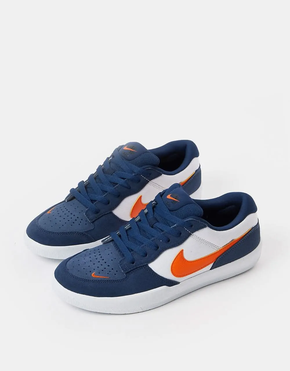 Nike SB Force 58 Skate Shoes - Midnight Navy/Safety Orange-White