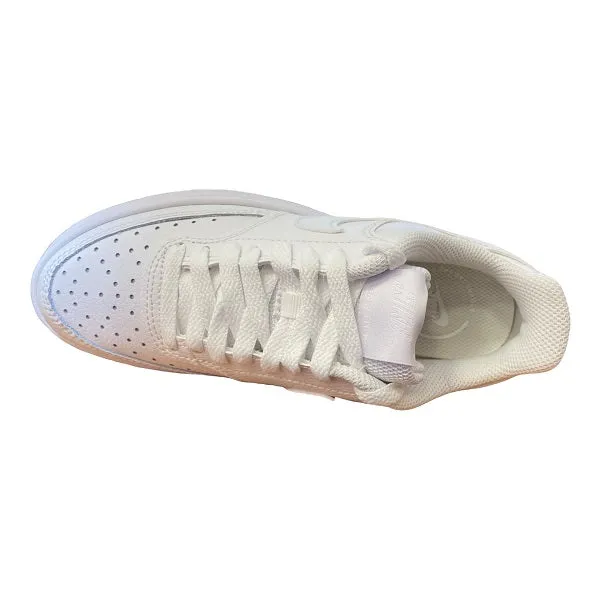 Nike sneakers da donna con zeppa Court Vision Alta in pelle DM0113-100 bianco