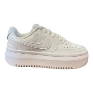 Nike sneakers da donna con zeppa Court Vision Alta in pelle DM0113-100 bianco