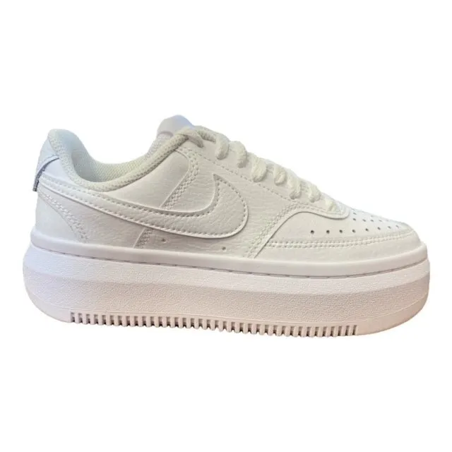 Nike sneakers da donna con zeppa Court Vision Alta in pelle DM0113-100 bianco