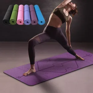 Non Slip Fitness Yoga Mat with Position Lines