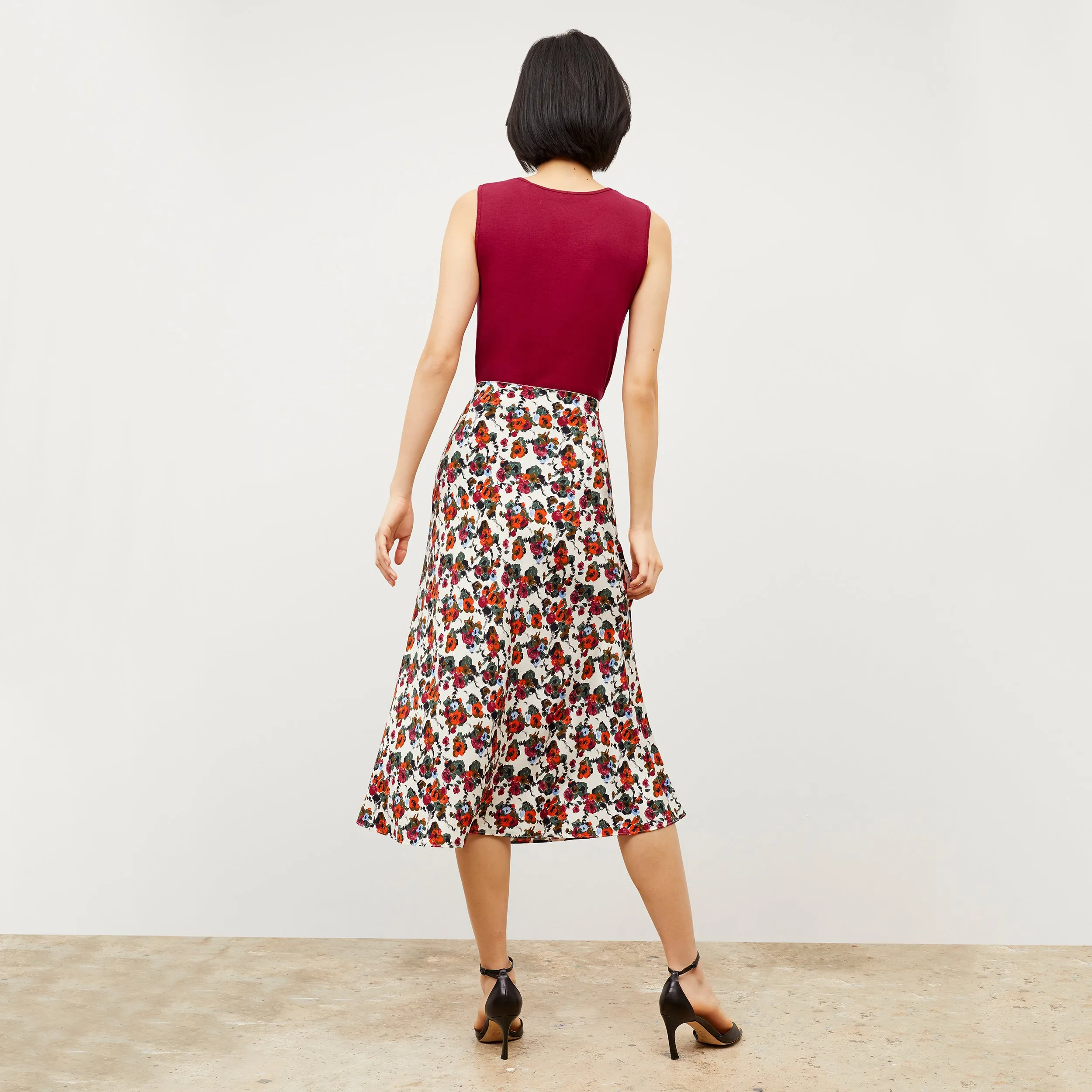 Orchard Skirt - Washable Silk :: Garden Print