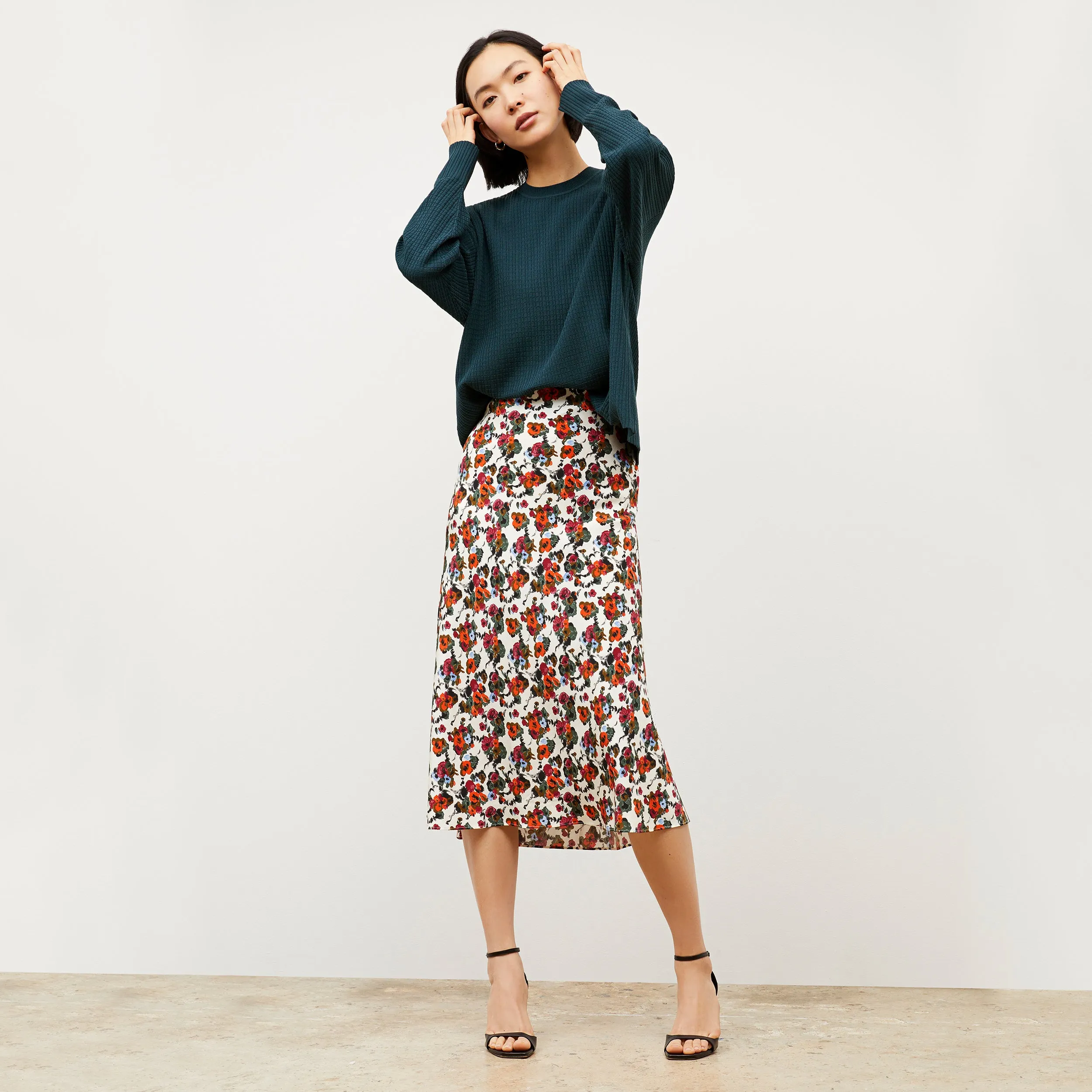 Orchard Skirt - Washable Silk :: Garden Print