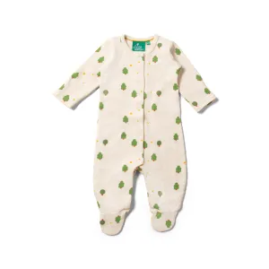 Organic Babygrow - Cream Winter Trees