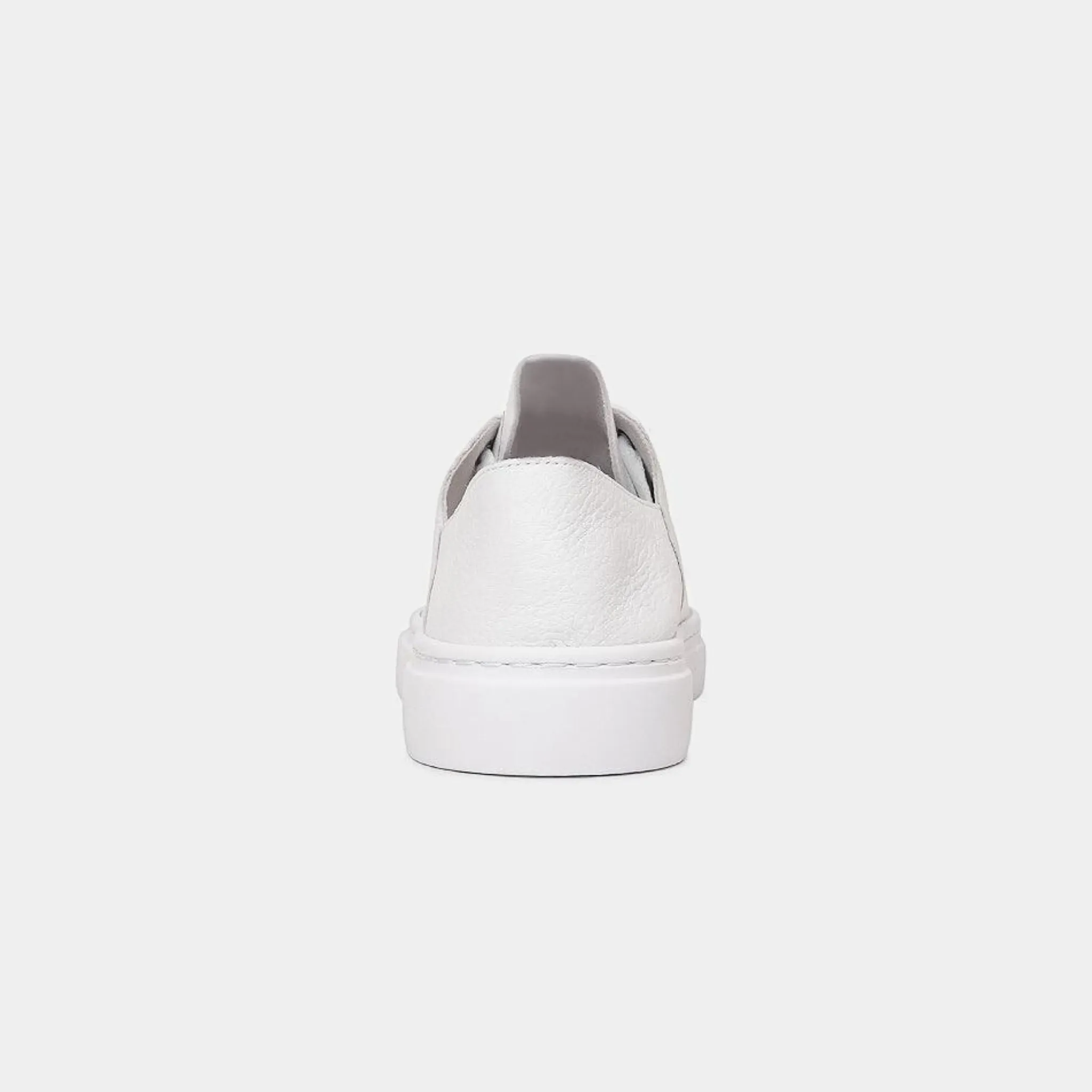 Oskher White Leather Sneakers