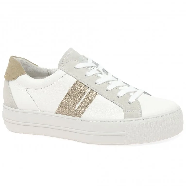 Paul Green Womens Trainer Platform 5430-06 White/Sand