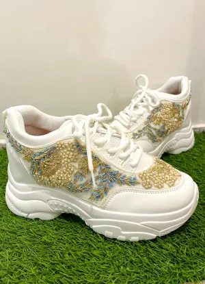 Pearl Work Zardozi Custom Kanvas Sneakers