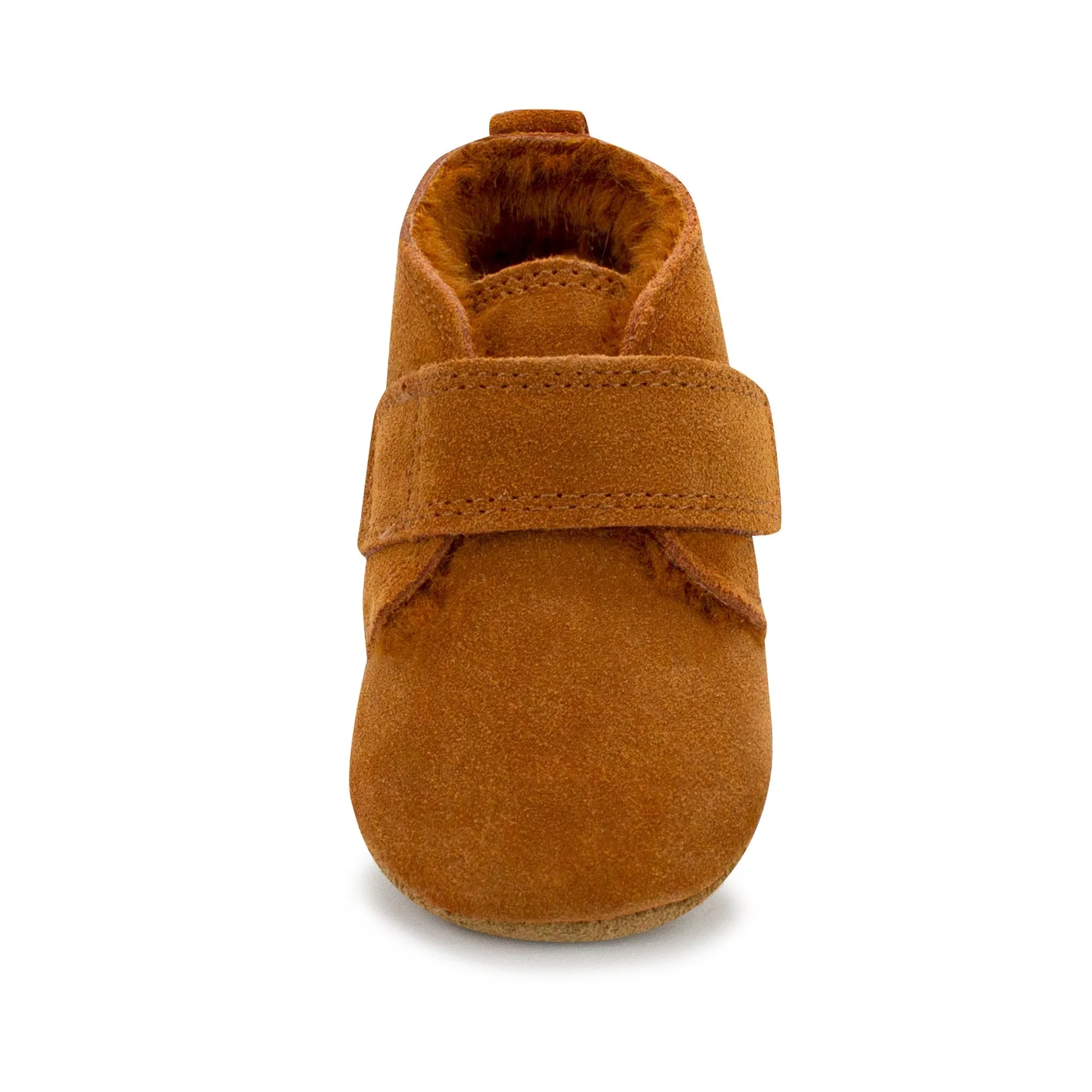 Pecan Leather Furry Lined Baby Shoe