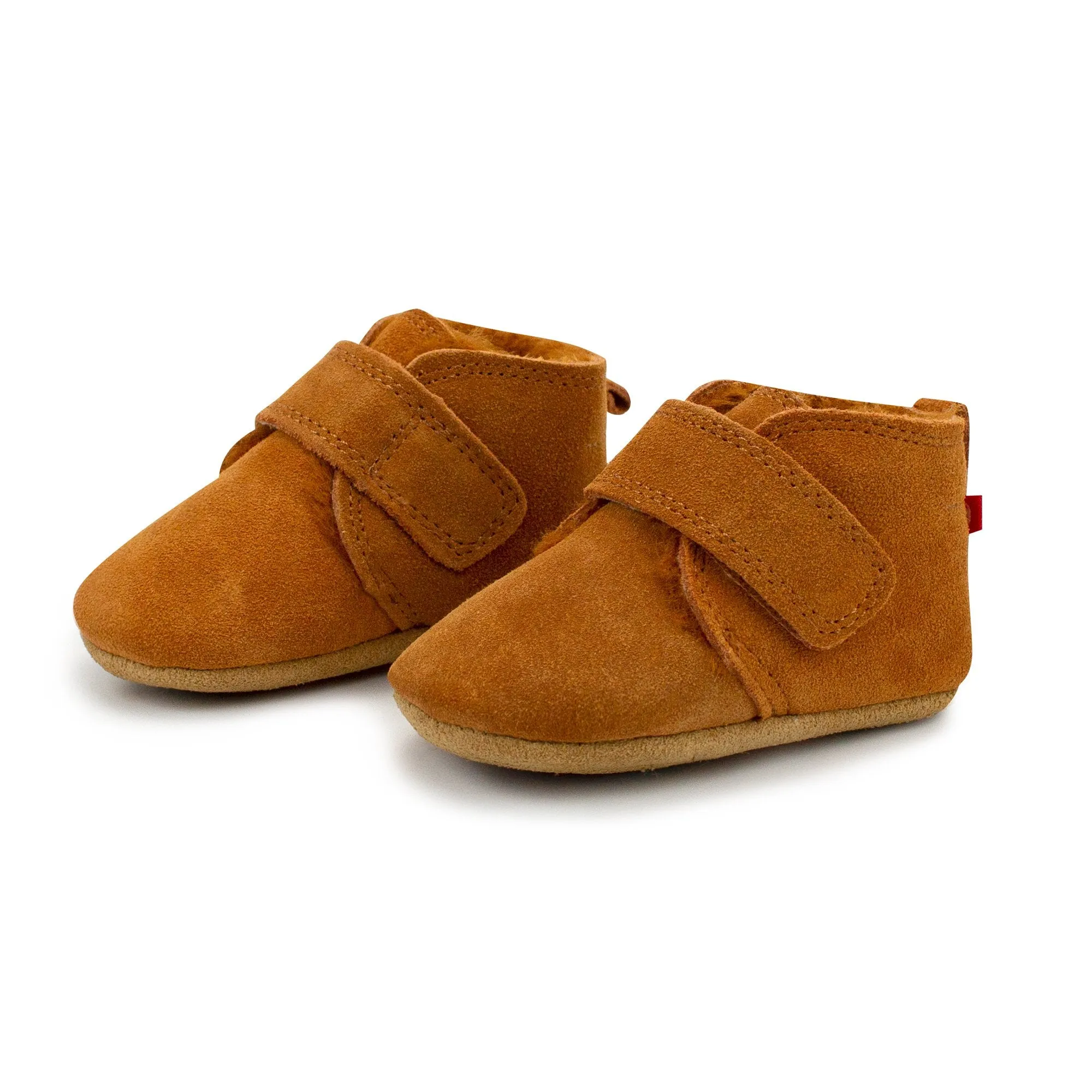 Pecan Leather Furry Lined Baby Shoe