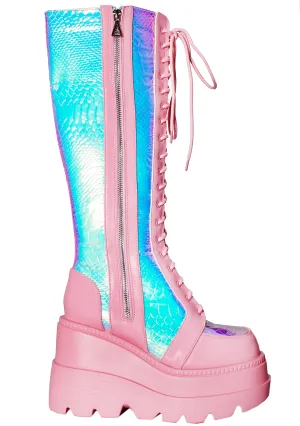 Pink Poison Hi Pink Platform Boots