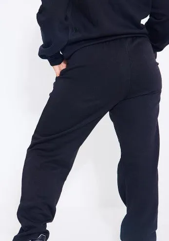 Plus Black Embroidered Studio Joggers