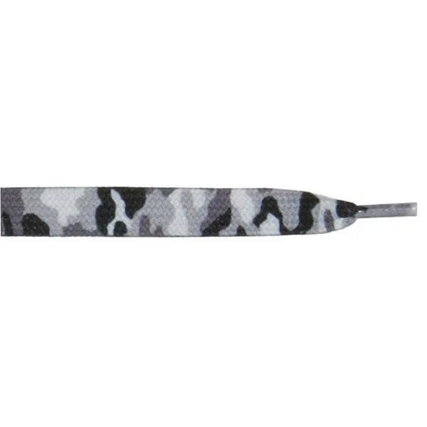 Printed 3/8" Flat Laces - Gray Camouflage (1 Pair Pack) Shoelaces