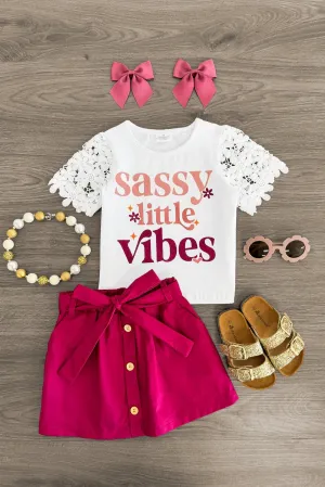 "Sassy Little Vibes" Skirt Set