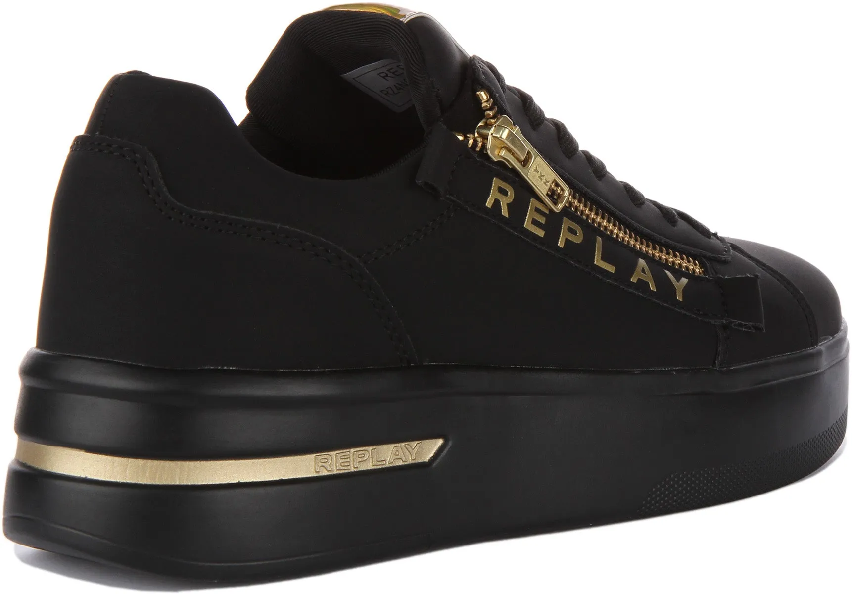 Replay University Zip In Black Gold For Women