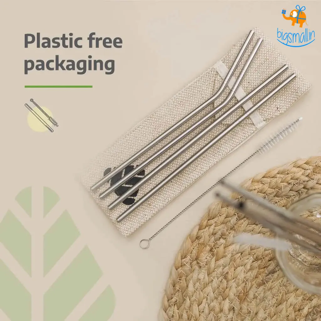 Reusable Metallic Straws Pack of 4