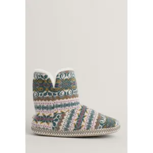 Seasalt Snooze Slipper Booties Goldfinch Dusky Jade Multi