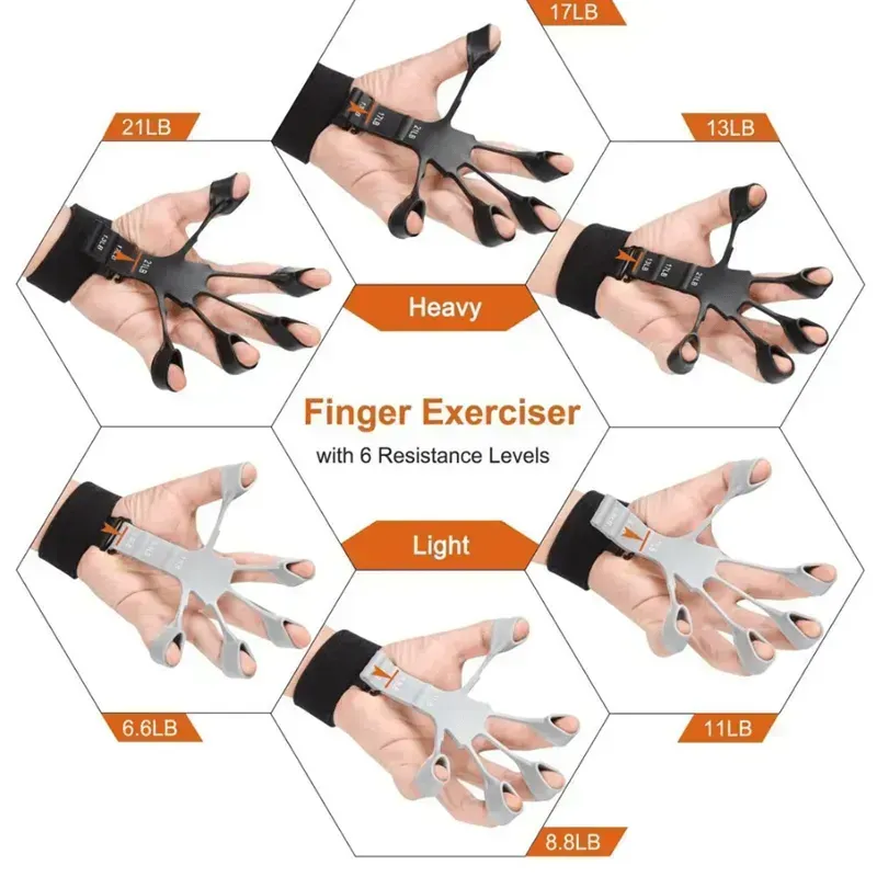 Silicone  Strength Trainer Finger Resistance Belt Stretcher