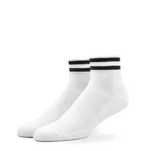 SILVER RETRO-QUARTER SOCKS | WHITE