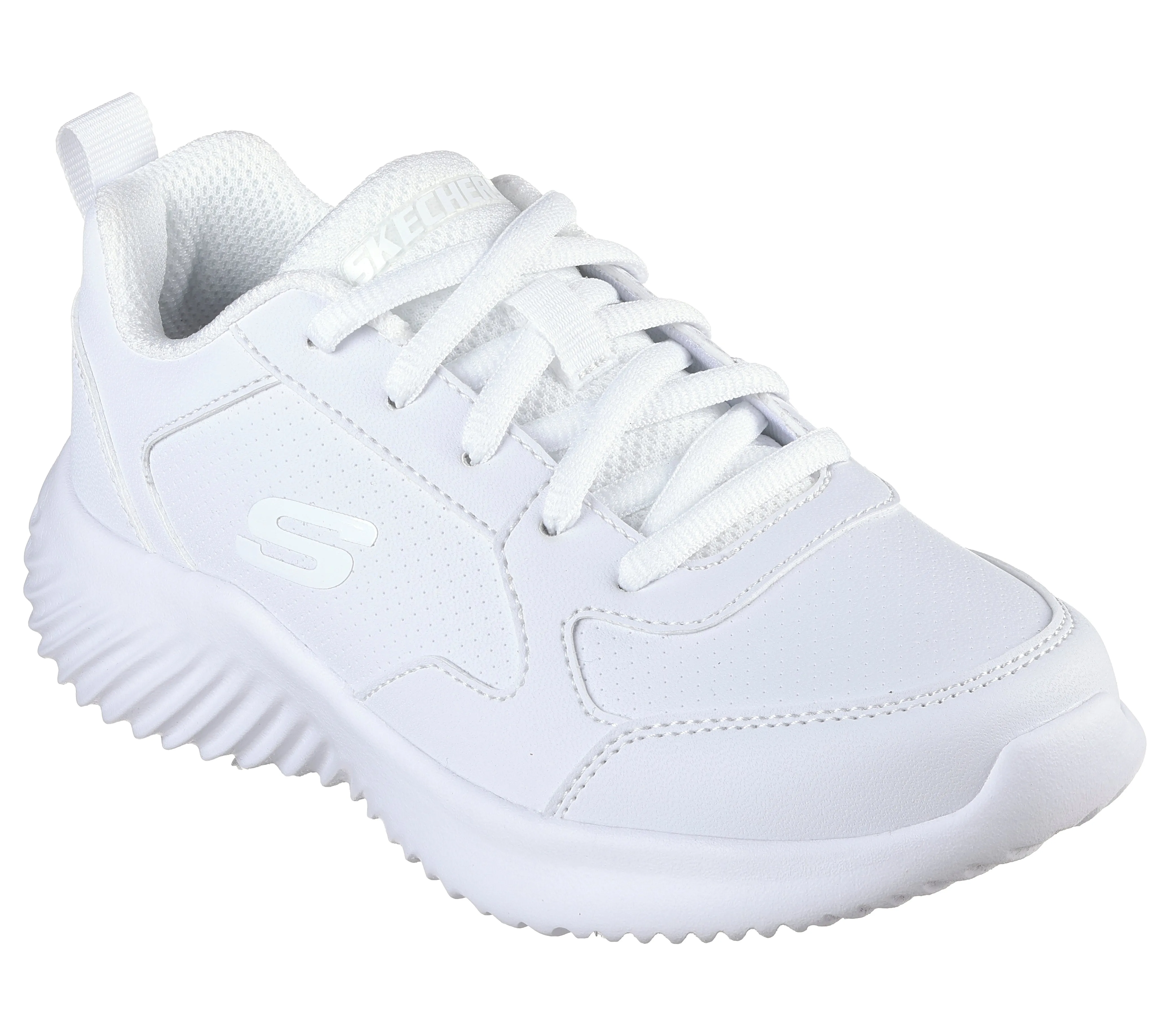 Skechers Bounder Study Squad White Lace Up Trainer