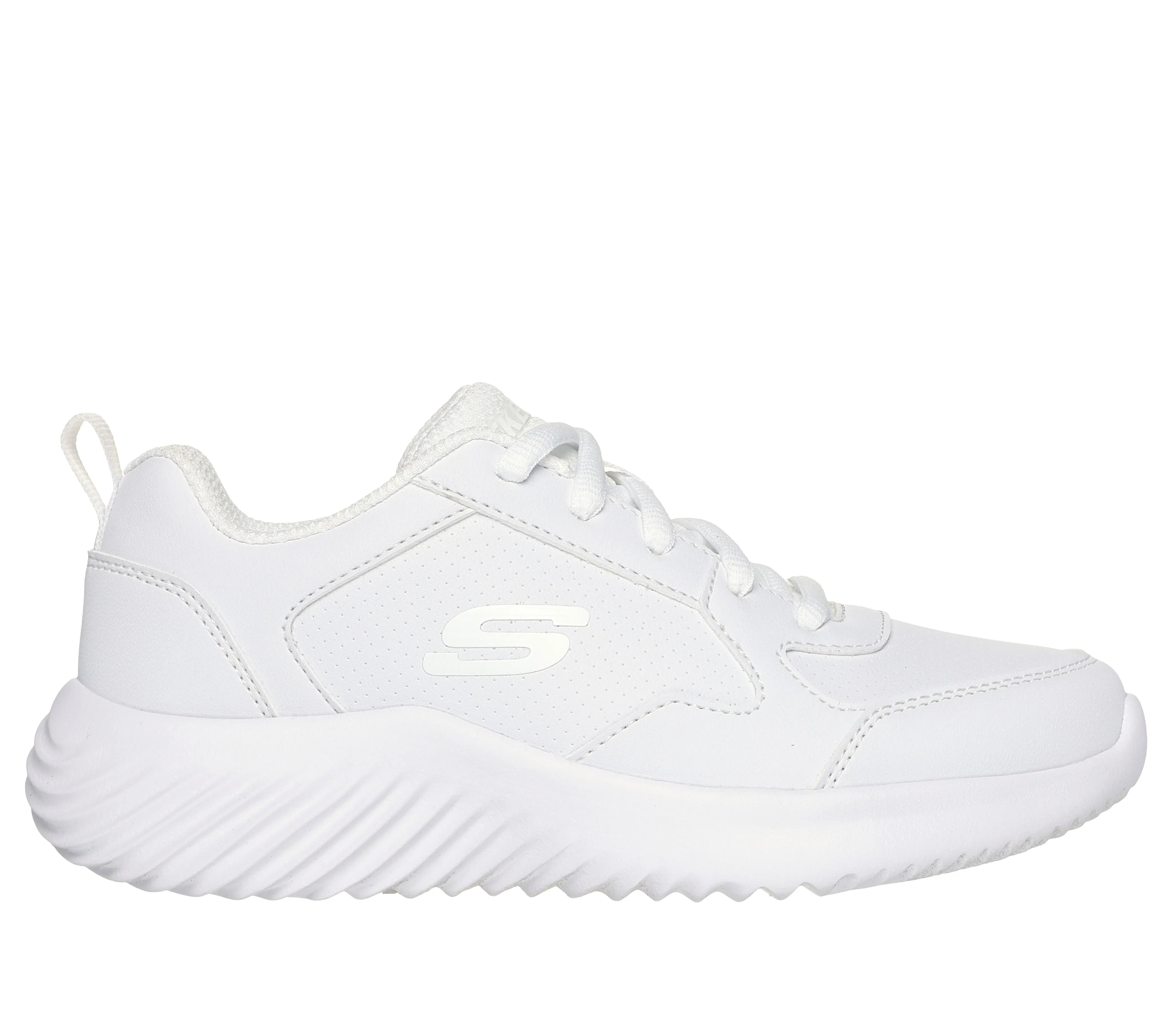 Skechers Bounder Study Squad White Lace Up Trainer