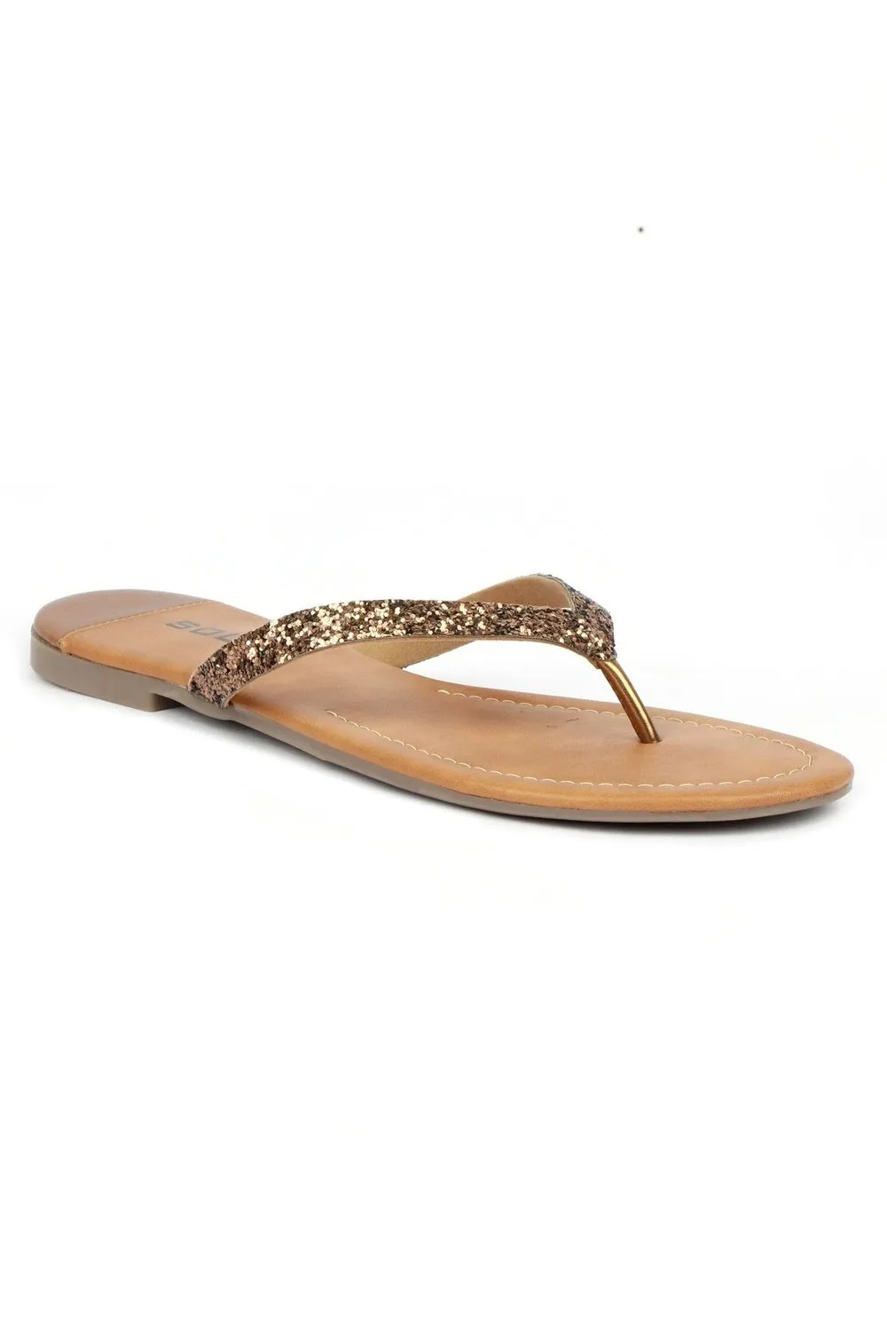 SOLES Vintage Bronze Flat Sandals - Luxurious Elegance