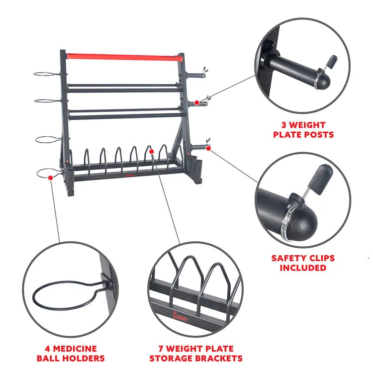 Sunny Health & Fitness All-In-One Weights Storage Rack Stand - SF-XF920025