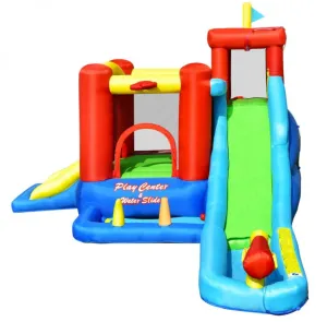 Super Cool & Fun Inflatable 9-in-1 Bouncy Kids Water Park With Slide | 860W Blower | Jumping | Climbing | Ring Game | Ball Blowing | Basketball