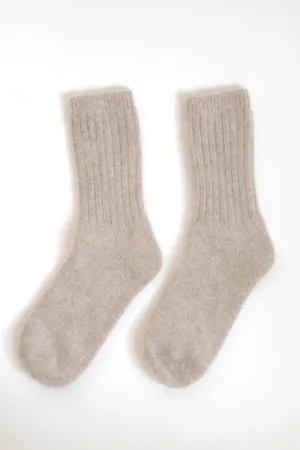 Super Soft Wool Socks - Beige