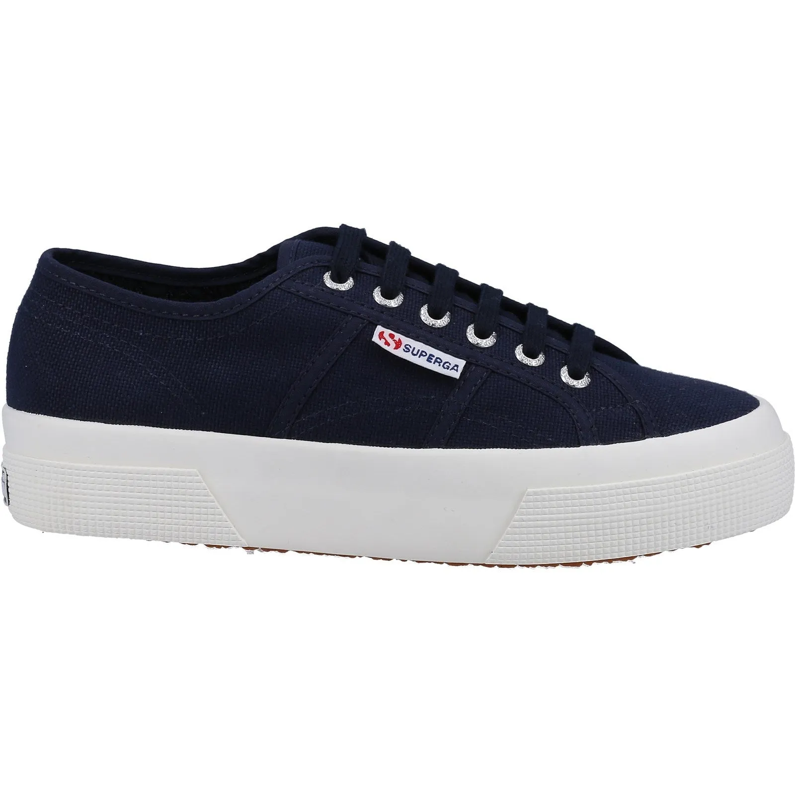 Superga 2740 Platform Womens Navy Canvas Trainer Shoe