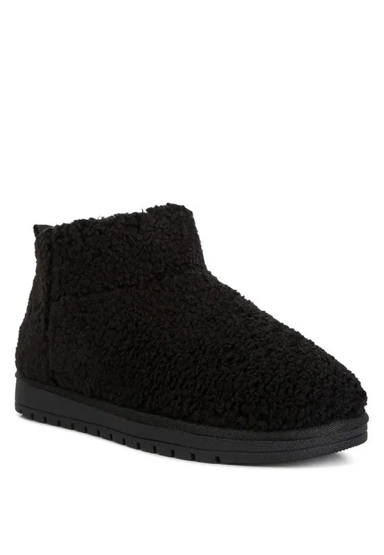 Teddy Fleece Fluffy Boots // Black or Natural