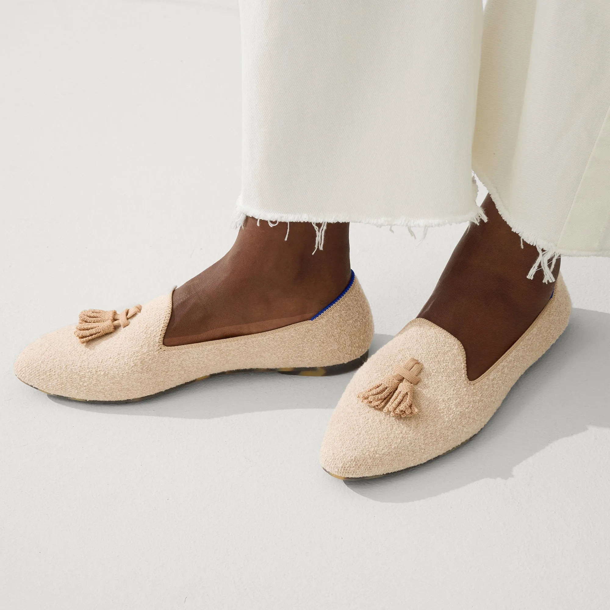 The Almond Tassel Loafer - Toasty Bouclé