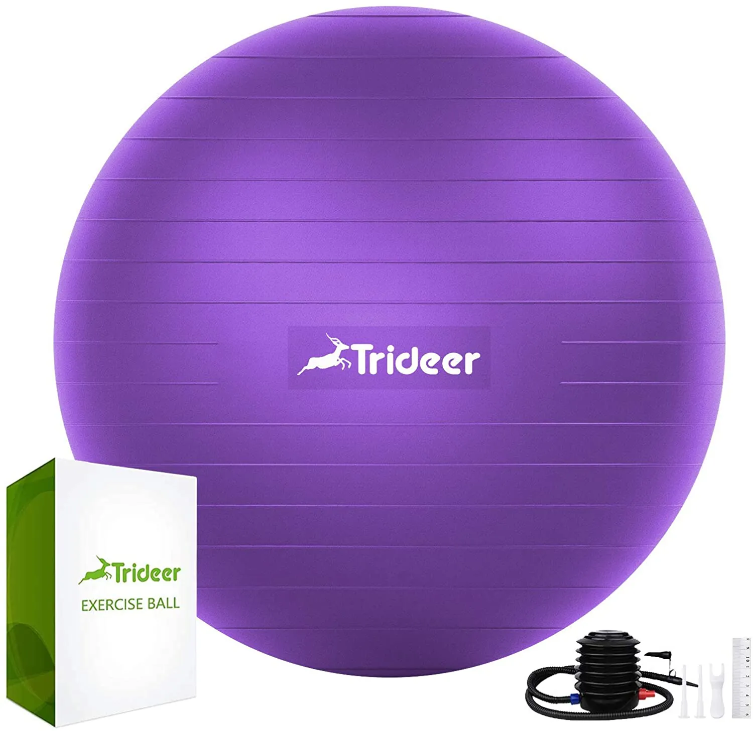 Trideer Extra Thick Yoga & Exercise Ball, 5 Sizes Ball Chair, Heavy Duty to Support 2200lbs, for Balance, Stability, Pregnancy and Physical Therapy, Quick Pump Included