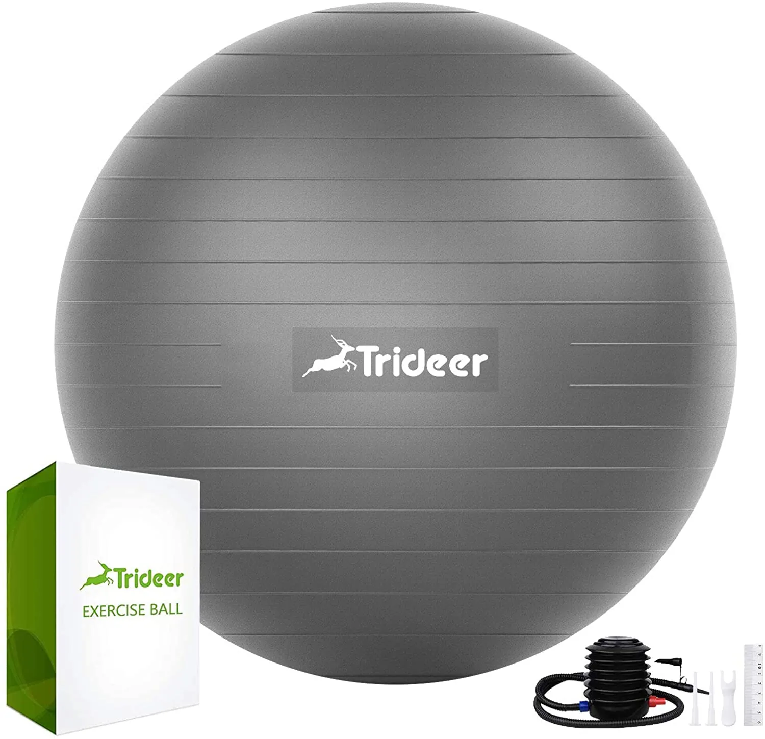 Trideer Extra Thick Yoga & Exercise Ball, 5 Sizes Ball Chair, Heavy Duty to Support 2200lbs, for Balance, Stability, Pregnancy and Physical Therapy, Quick Pump Included