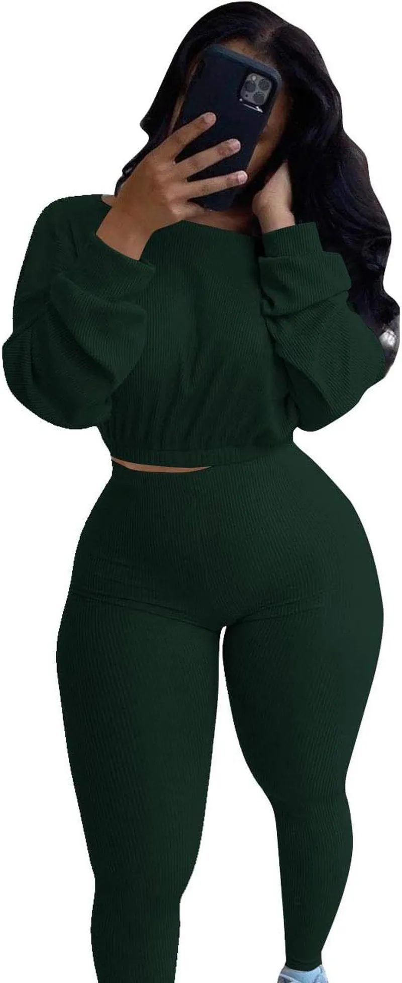 Two Piece Outfits for Women Sexy Sweatsuits Matching Tracksuit Set Cute Loungewear Casual Clubwear