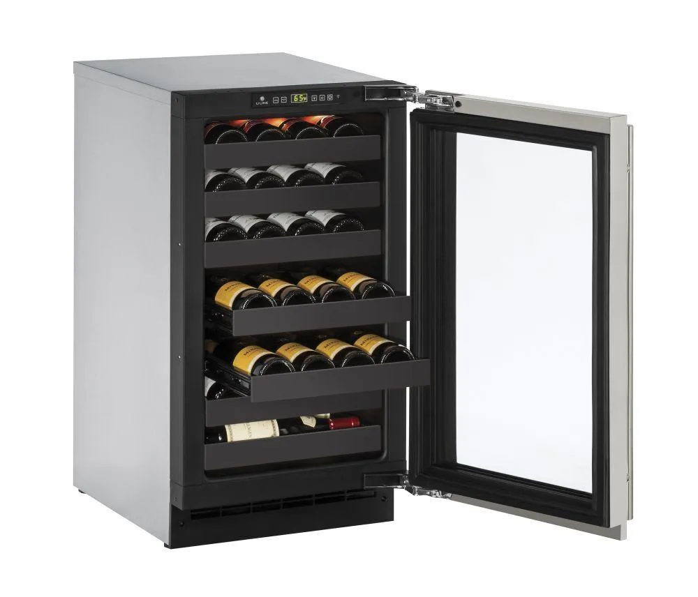 U-Line U2218WCS00B 2218wc 18" Wine Refrigerator With Stainless Frame Finish (115 V/60 Hz)