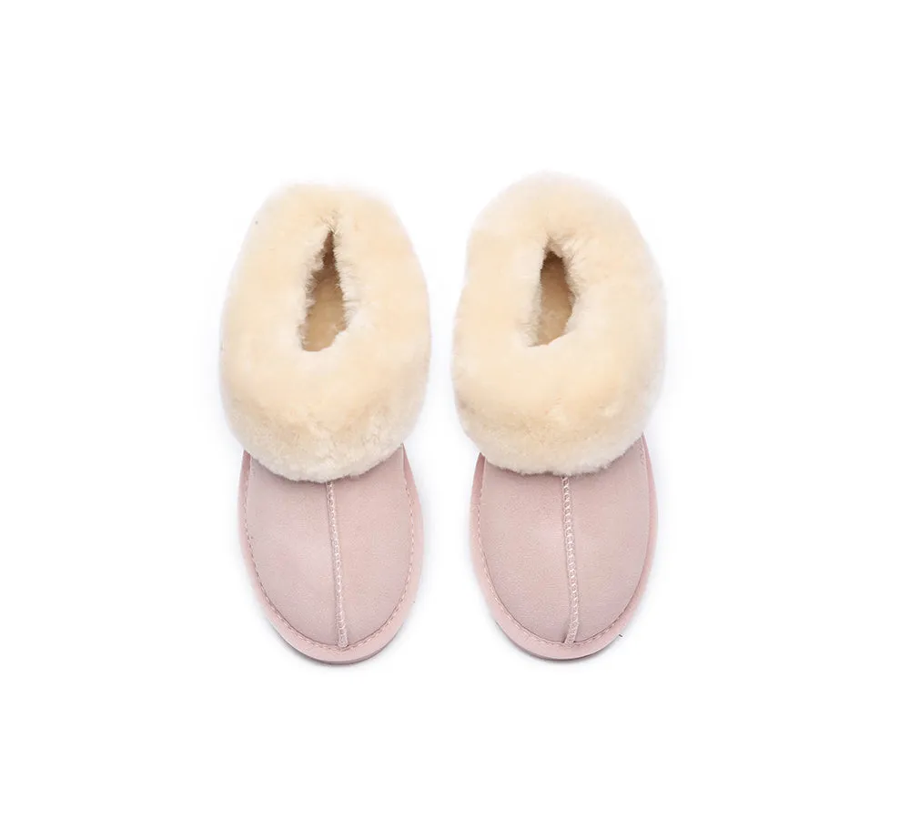 UGG Sheepskin Wool Suede Ankle Slippers Homey