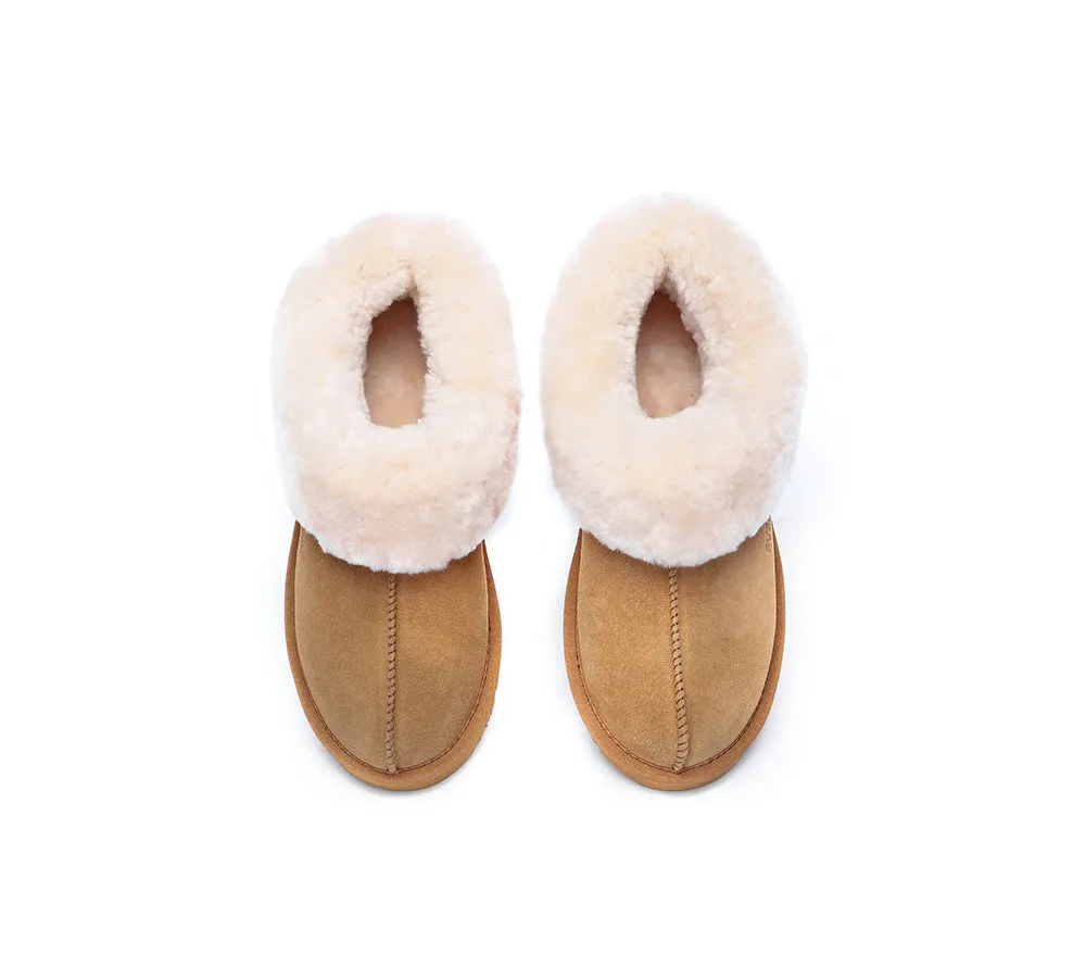 UGG Sheepskin Wool Suede Ankle Slippers Homey