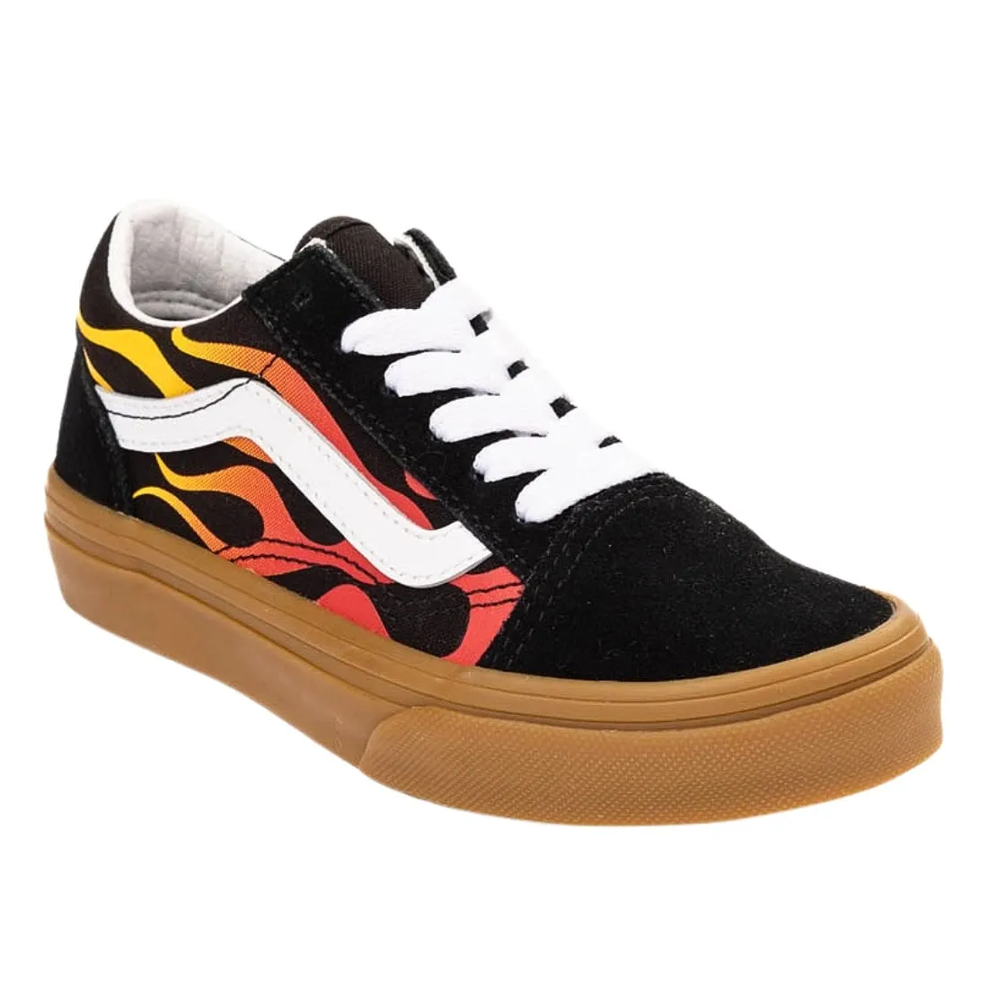 Vans Kids Old Skool Flame Skate Shoes - Flame Black/Gum