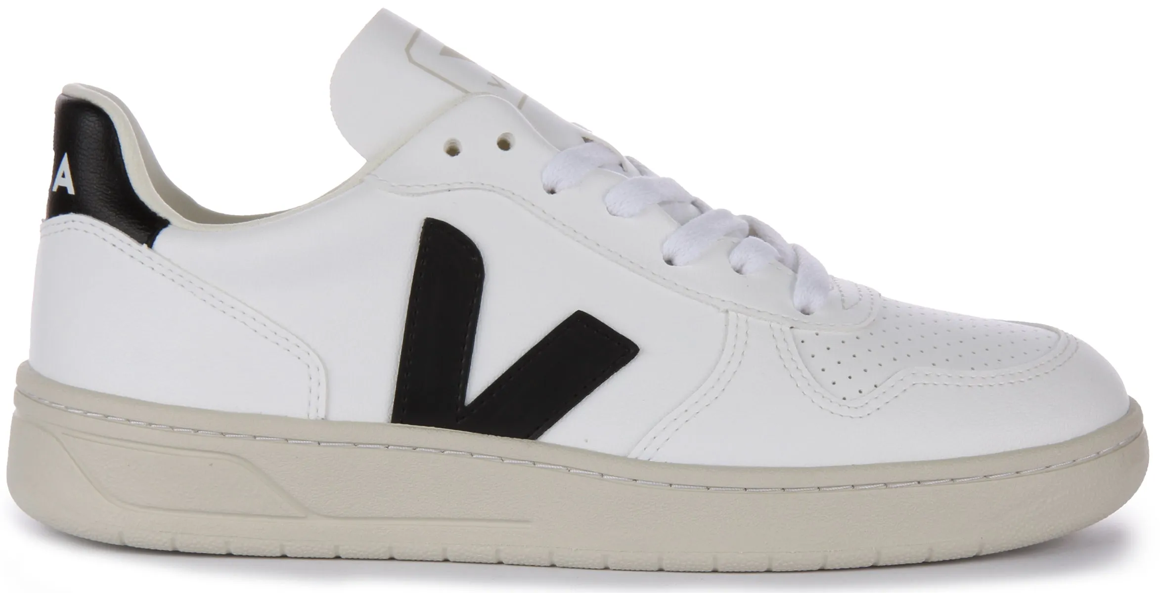 Veja V-10 Cwl In White Black For Men