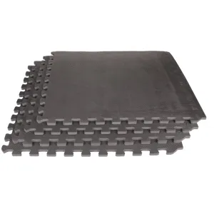 Versatile Puzzle Mats Interlock Black 4 Pieces